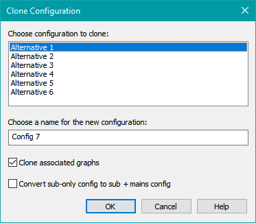Cloning a Configuration From the Main Menu