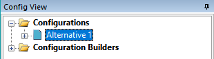 The Config View After Renaming the Config 1 Configuration