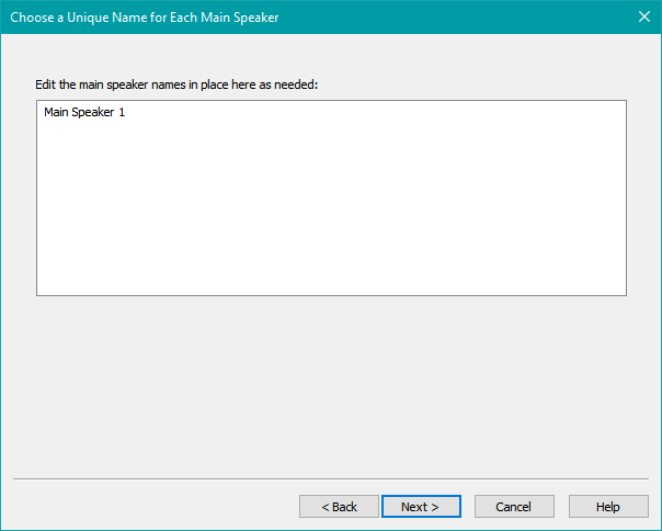 Edit the Main Speaker Names