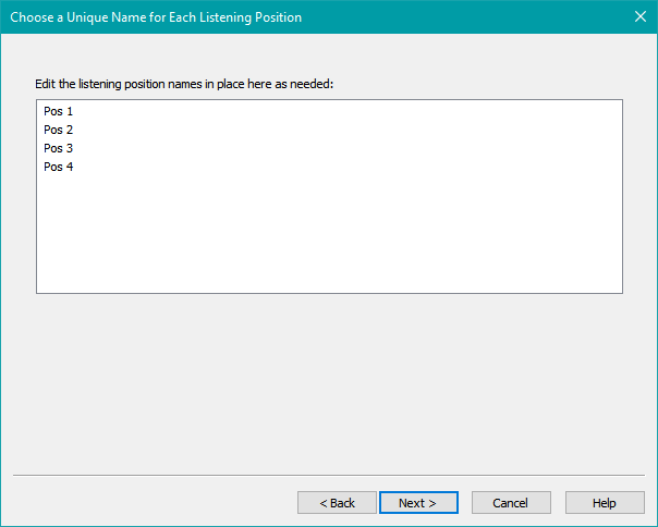 Edit the Names of the Listening Positions