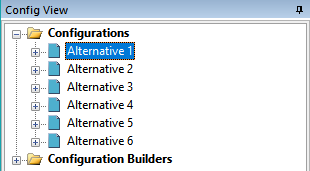 The Config View After Cloning the Alternative 1 Configuration