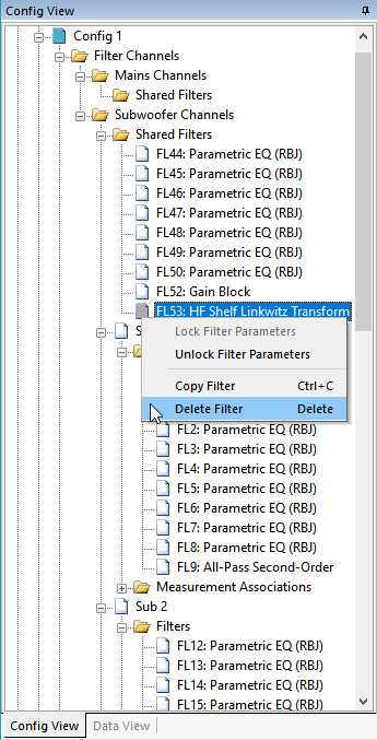 Delete the HF Shelving Filter