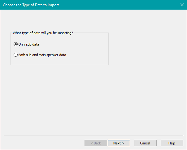 The First Page of the Measurement Import Wizard