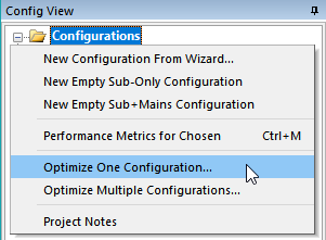 Optimize Using a Dialog From the Context Menu