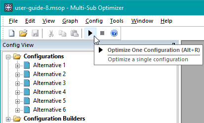 Optimize Using the Toolbar Button