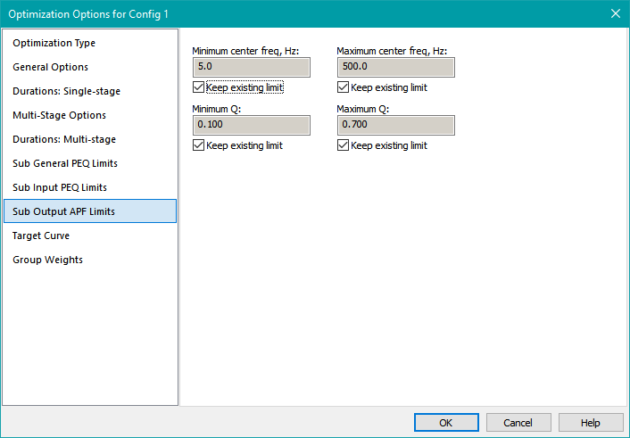 Choose All-Pass Filter Parameter Limits