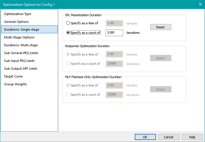 Choose Duration for SPL Optimization