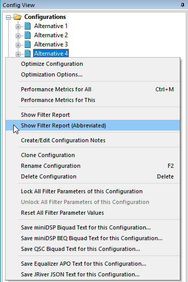 Showing the Filter Report