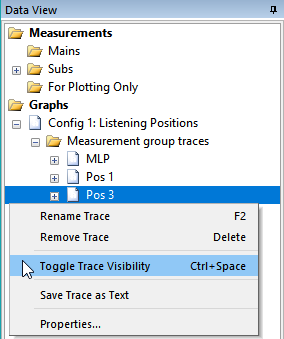 Toggling Trace Visibility