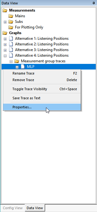 Launching the Trace Properties Property Sheet for a Single Trace