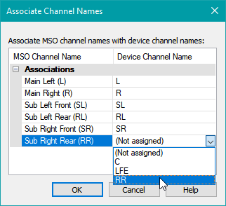 The Associate Channel Names Dialog Box