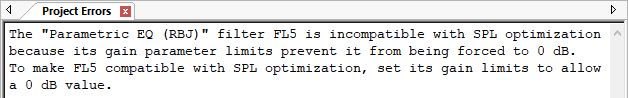 An Example Error Message Caused by the Allowable Range of a Filter Parameter