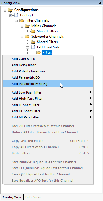 Adding Filters Using the Context Menu