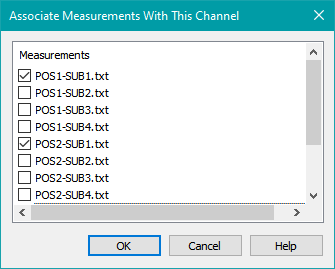 Measurement Associations Dialog